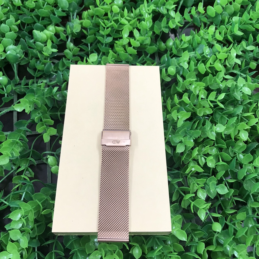 Dây đồng hồ lưới  DW  thép không gỉ k có hộp có  chốt phụ kiện size 12 đến 22