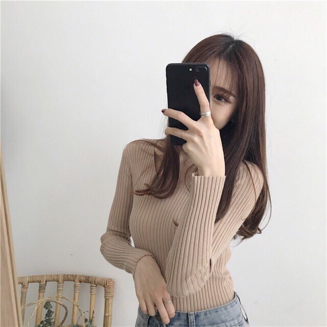 Áo len cổ tim siêu hot