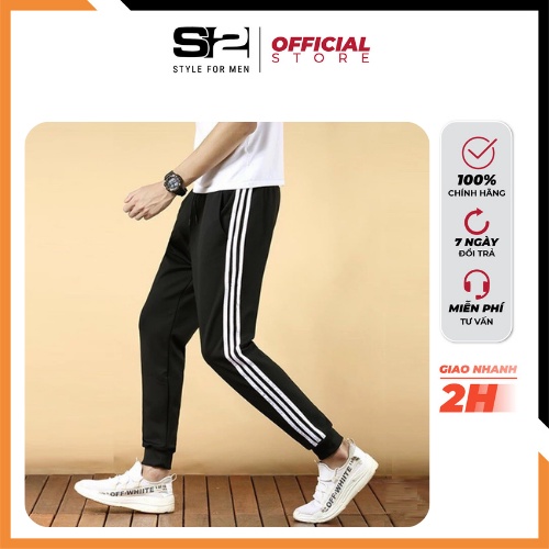 Chuyên Sỉ/Lẻ-Quần Jogger Thể Thao Nam Nữ Unisex 3 Sọc Dài Loại Đẹp Co Giãn Full Tem Tag Ống Bo/Ống Xuông Q002T S2 Sport