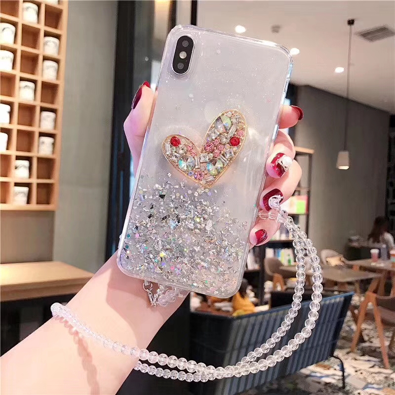 Crystal Strap + Sequins Soft Case Samsung A51 A71 A81 A50 A30S A50S A10S A20S A10 A20 A40 A60