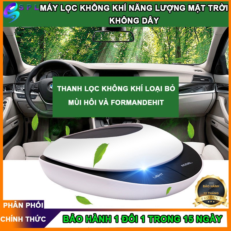 Máy lọc không khí xe ô tô công nghệ lõi kép ion âm+than hoạt tính khử mùi, chạy bằng năng lượng mặt trời  tự động