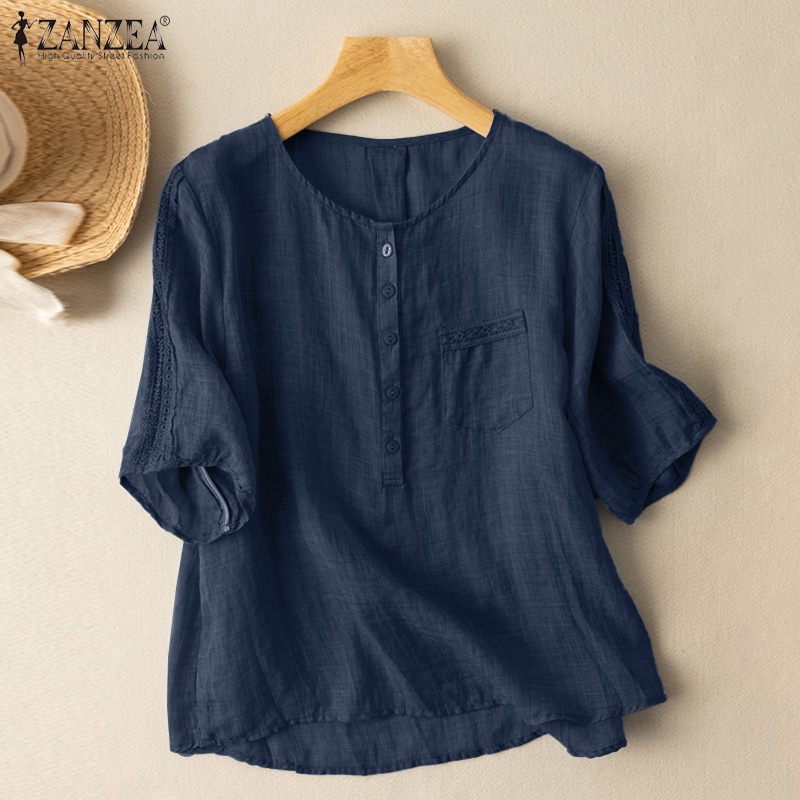 Áo Zanzea tay lửng phong cách Vintage thời trang cho nữ
