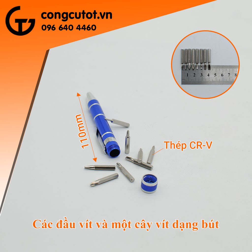 BỘ TUỐC NƠ VÍT DẠNG BÚT 8PCS DZT