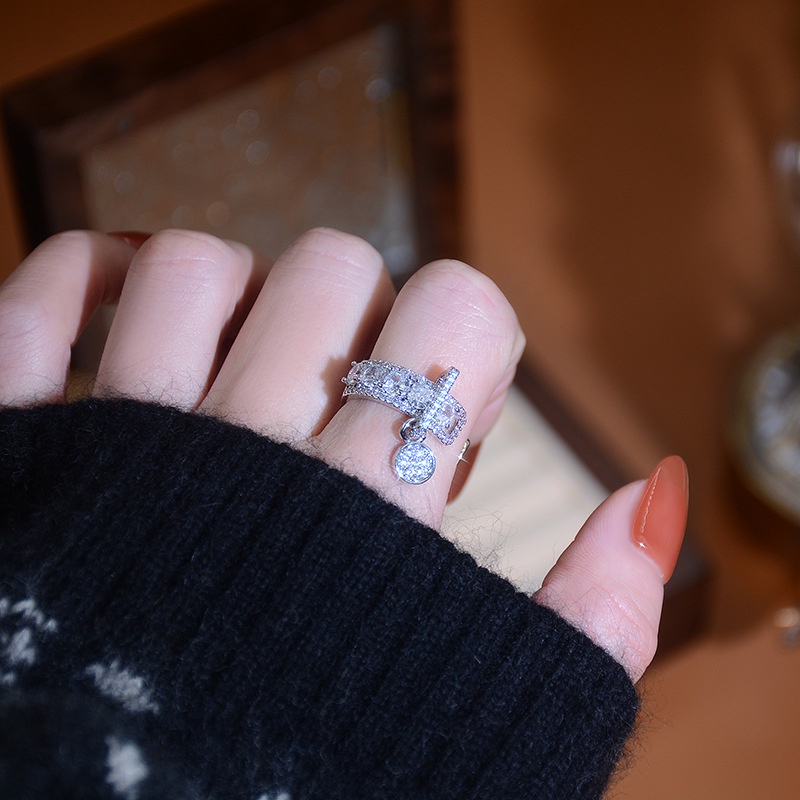 Nhẫn mở đính đá zircon tinh tế thời trang cho nữ