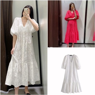 [SẴN] VÁY REN ZARA XUẤT XỊN THÊU HOA TAY LỠ PHỒNG