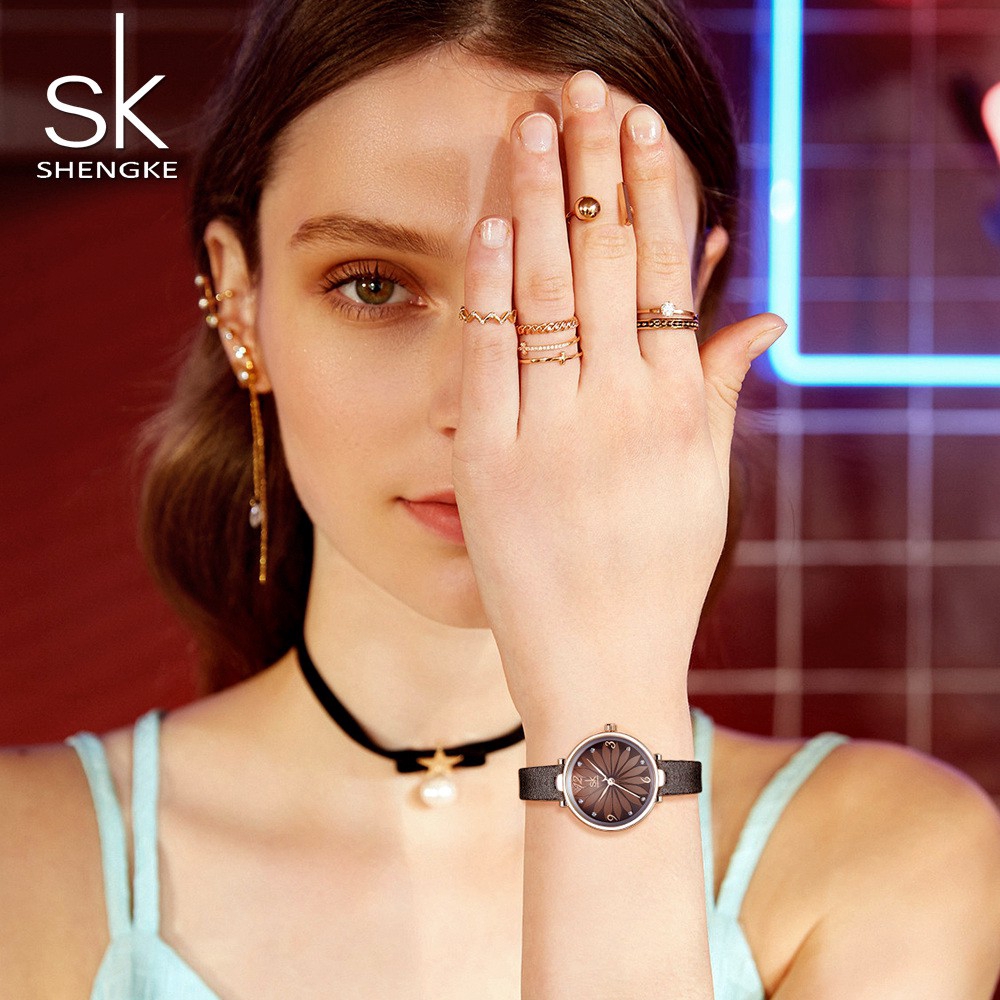 Đồng Hồ Đeo Tay Shengke Thiết Kế Dây Da Thời Trang Cho Nữ | BigBuy360 - bigbuy360.vn