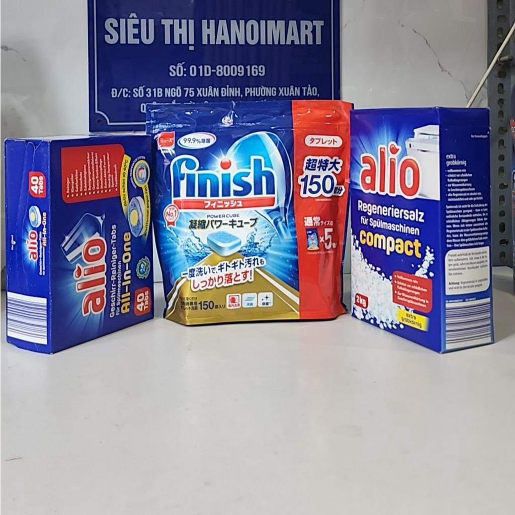 Combo Viên rửa bát Alio 100 viên + Muối rửa bát Alio 2kg + dầu bóng Alio 1000ml