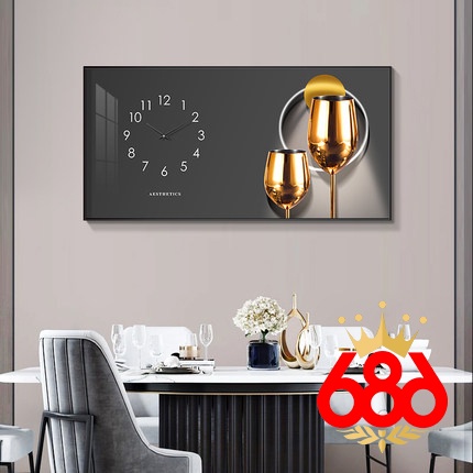 Đồng Hồ Treo Tường Ánh Sáng Sang Trọng Hiện Đại Tối Giản Trang Trí Nhà Ở Nhà Hàng Đồng Hồ Tranh Tráng Gương Pha Lê
