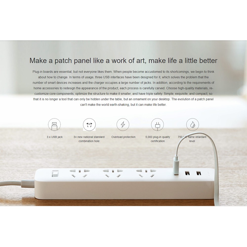 Ổ điện Xiaomi Mi Power Strip | Bh 1 tháng