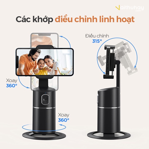 Giá đỡ điện thoại nhận diện di chuyển và tự động xoay 360 độ by Vaithuhay