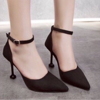 Giày cao gót 7cm bít mũi tròn gót ly (có ảnh thật)