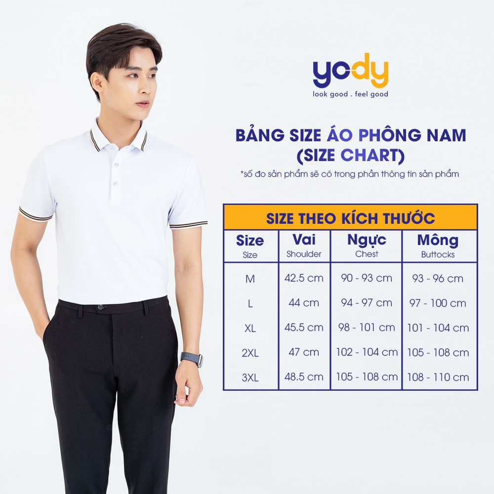 Áo phông polo nam YODY có cổ tay ngắn chất vải Pique cao cấp APM3067