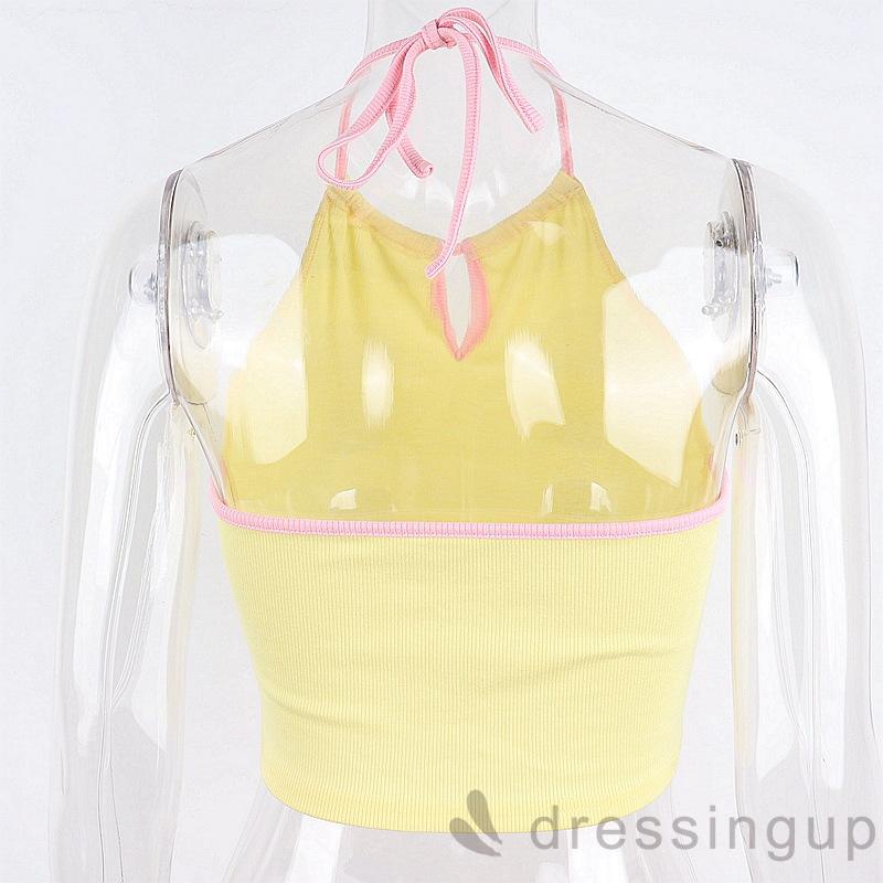 Áo lửng hở rốn kiểu dây thắt sau cổ thời trang mùa hè quyến rũ dành cho nữ | BigBuy360 - bigbuy360.vn