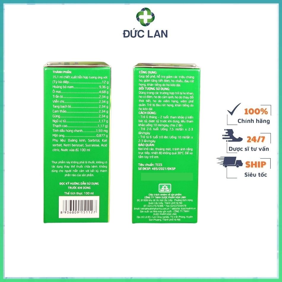 BẢO THANH TRẺ EM - GIẢM HO, ĐAU RÁT HỌNG