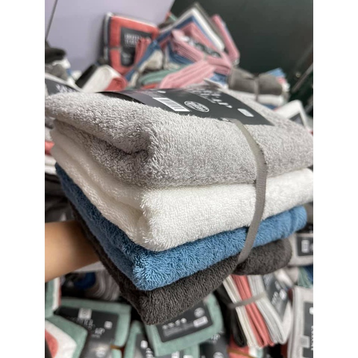 Khăn tắm gội cotton xuất dư Hàn Quốc Kích thước 40x80cm
