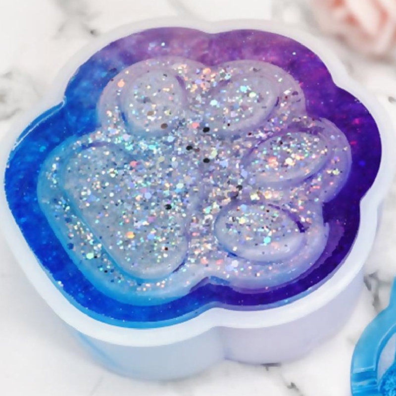 Khuôn Silicone Làm Mặt Trang Sức Hình Dấu Chân Mèo DIY