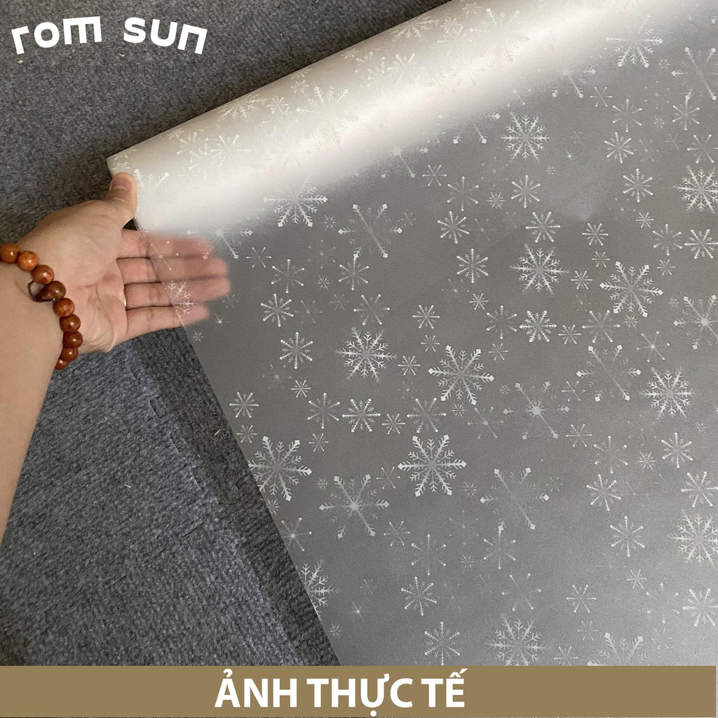 Decal dán kính mờ , giấy dán kính mờ chống nắng hoa tuyết