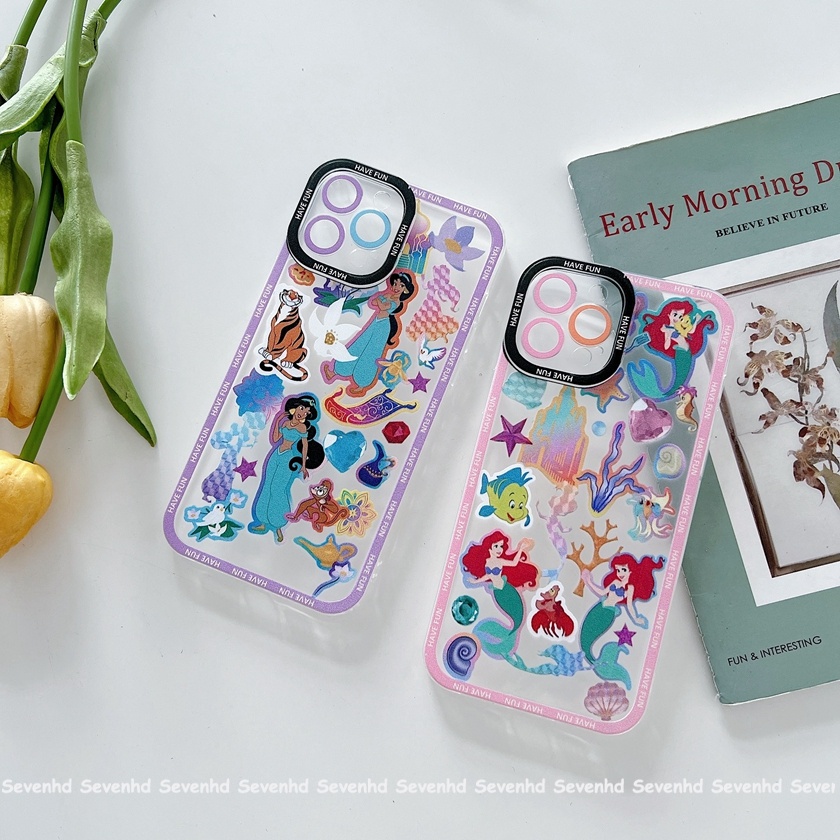 Ốp Điện Thoại Họa Tiết Hoạt Hình Nàng Tiên Cá / Doodle Cho iPhone 13 12 11 Pro Max SE2020 X XR Xs Max 7 8 6 6s Plus