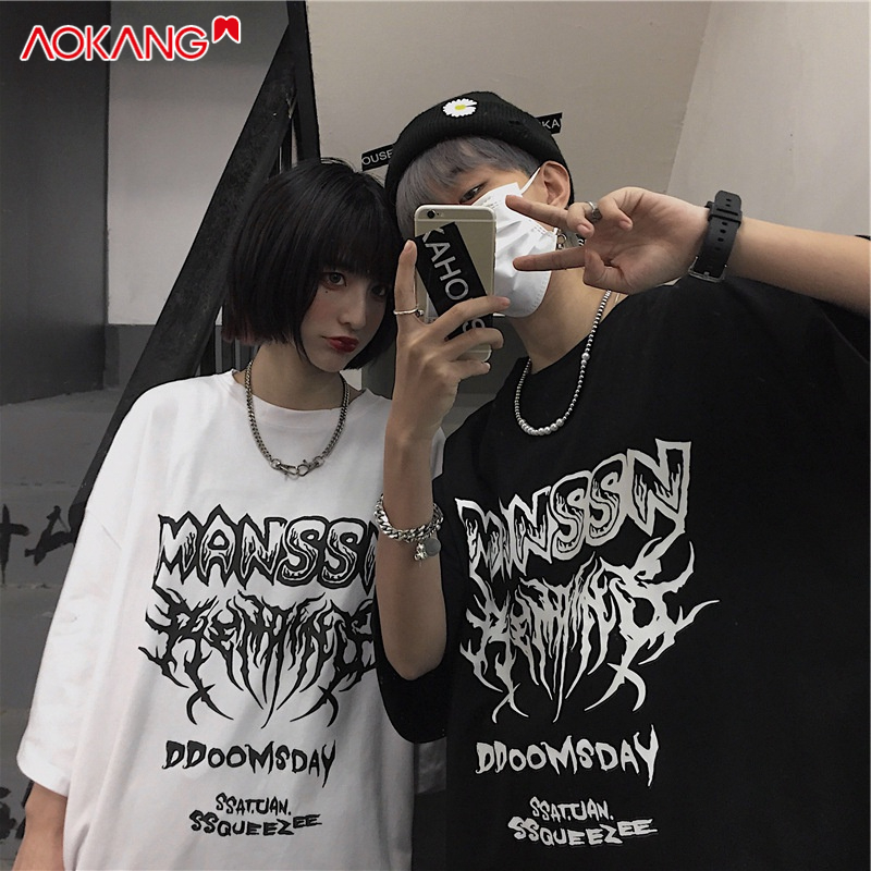 Áo thun AOKANG tay ngắn cổ tròn in họa tiết độc đáo