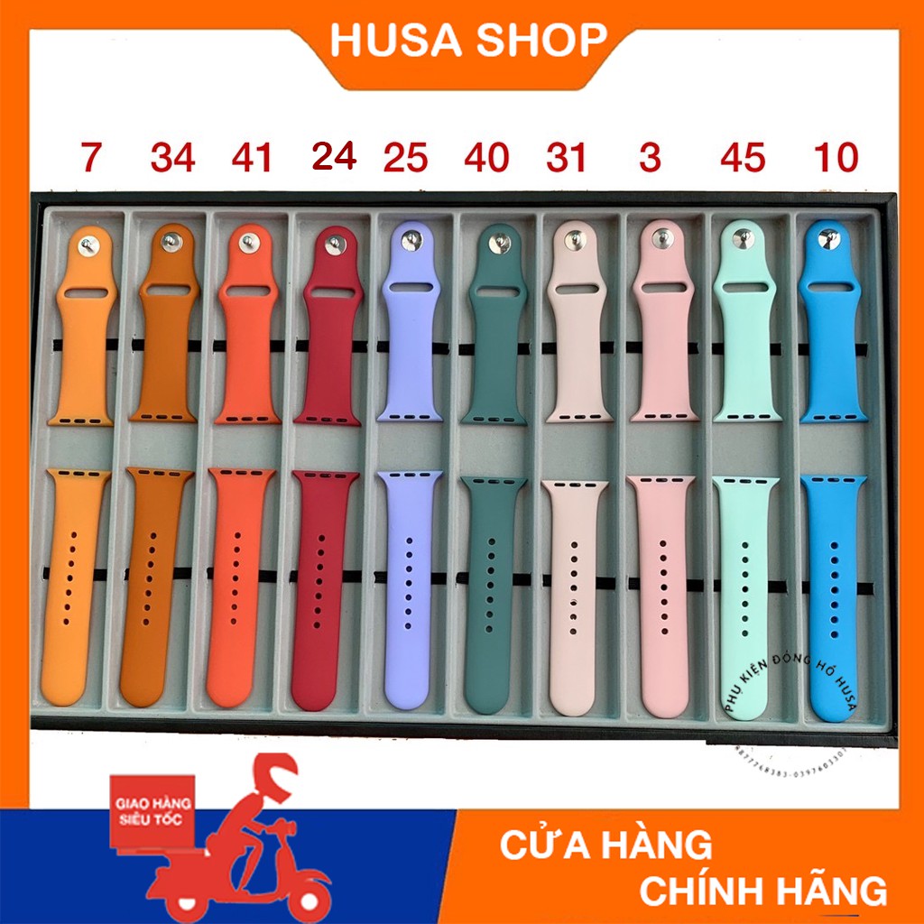 Dây silicon rẻ đẹp cho Apple Watch 1/2/3/4/5/6/se size 38mm 40mm 42mm 44mm