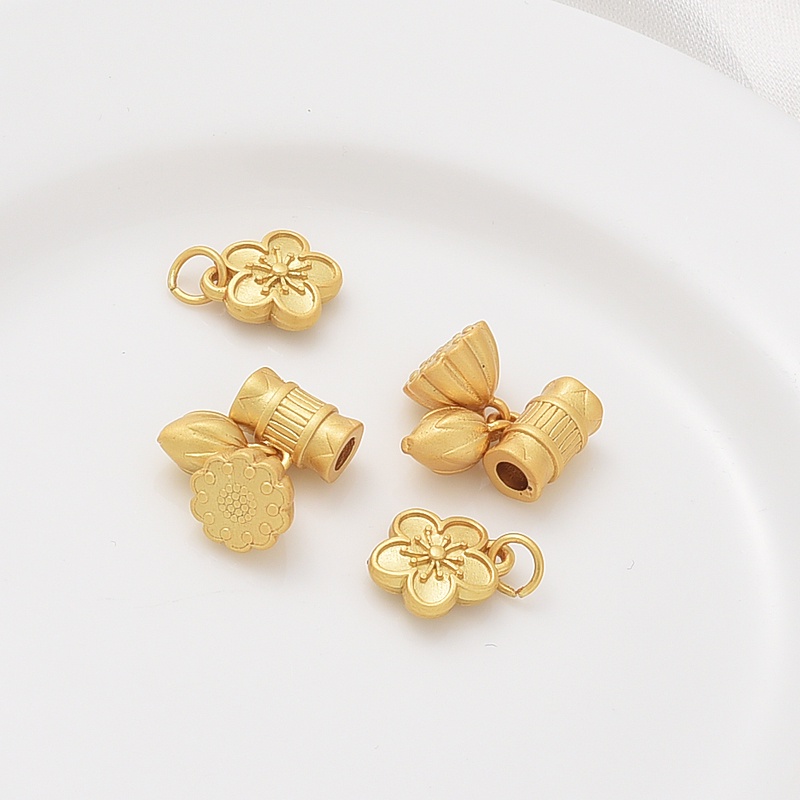 Mặt Dây Chuyền Hình Hoa Sen Năm Cánh Màu Vàng 18K diy