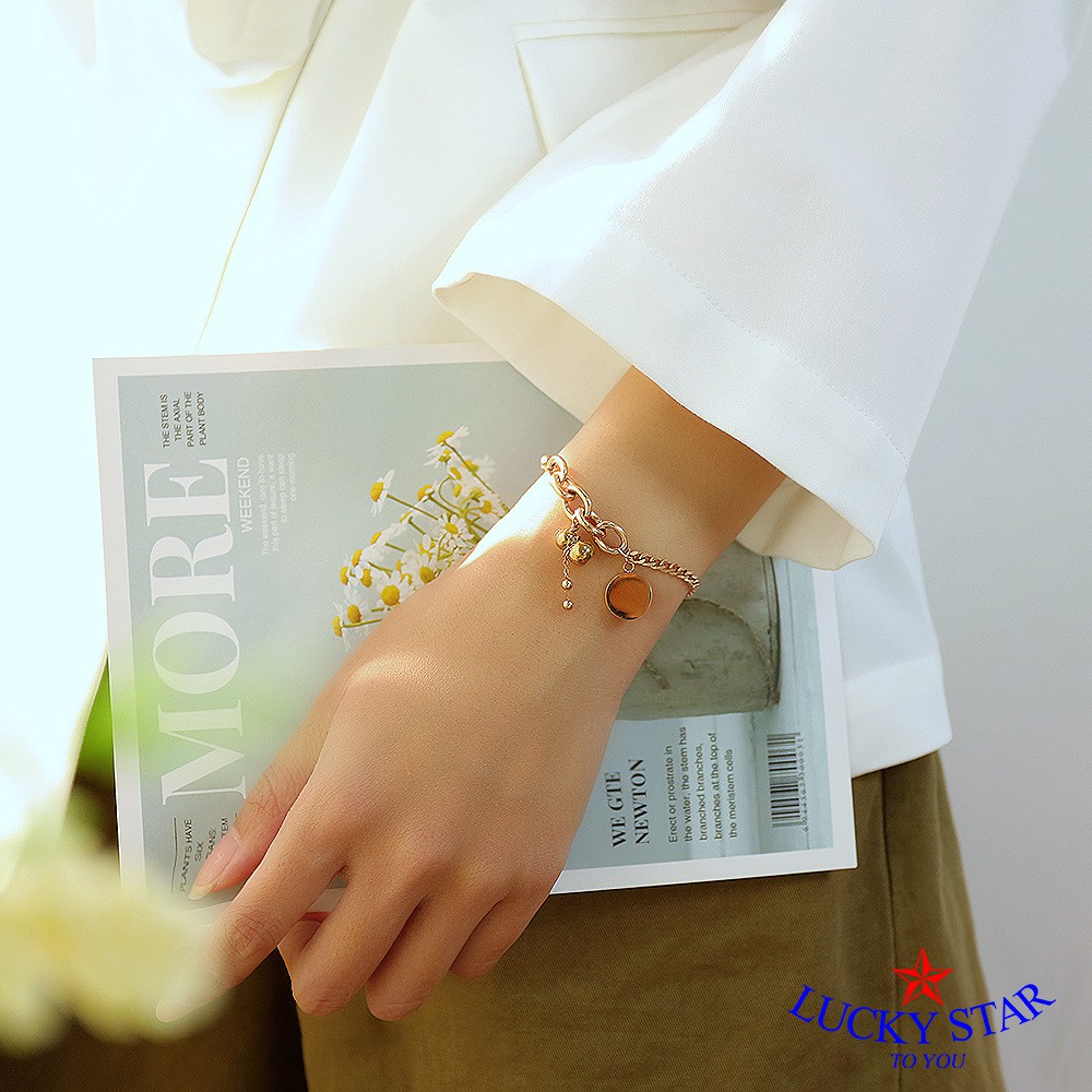 Lắc tay hồ lô chữ Phúc dây đeo thời trang sành điệu titan không đen - quà tặng ý nghĩa