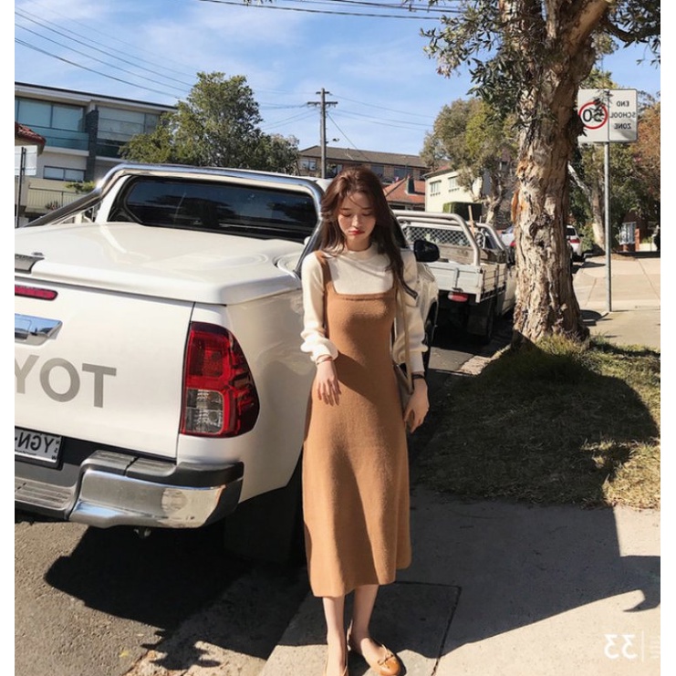 Đầm Dệt Kim Tay Dài Thiết Kế Mới Thời Trang Mùa Thu Dành Cho Nữ