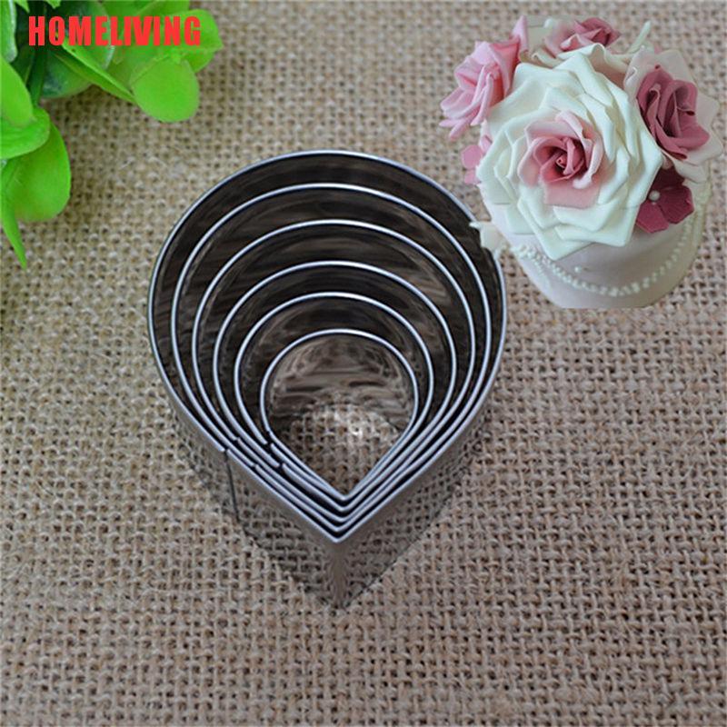 Set 6 Khuôn Cắt Tạo Hình Cánh Hoa Hồng Trang Trí Bánh Kem