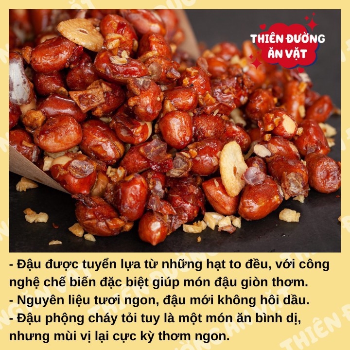 Đậu phộng cháy tỏi 450g THIÊN ĐƯỜNG ĂN VẶT lạc rang cháy tỏi đồ ăn vặt giòn thơm ngon khi ngồi cùng bạn bè