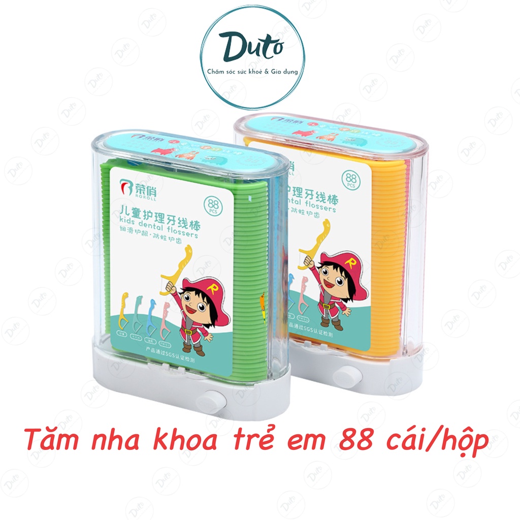 Hộp đựng tăm trẻ em thông minh 88 cái,nút bấm tự động siêu dễ thương,chăm sóc răng miệng cho bé yêu