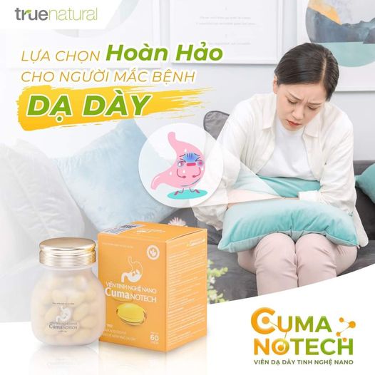 Viên Dạ Dày Tinh Nghệ Nano Cuma Notech - Viên Tinh Nghệ Nano Curcumin Hỗ Trợ Đau Dạ Dày, Đau Thượng Vị, Ợ Chua