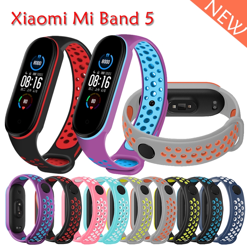 Dây Đeo Silicon Màu Trơn Cho đồng hồ Xiaomi Mi Band 5 Miband 5 5 Nfc