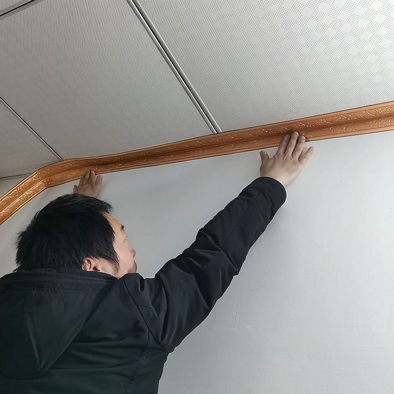 2.3m Xốp dán tường 3D Tường Trim Line Giấy dán tường Đường viền Tường chống thấm Đường viền Tường Chân tường Góc Sticker PE Foam tự dính Tường Sticker Trang trí nội thất
