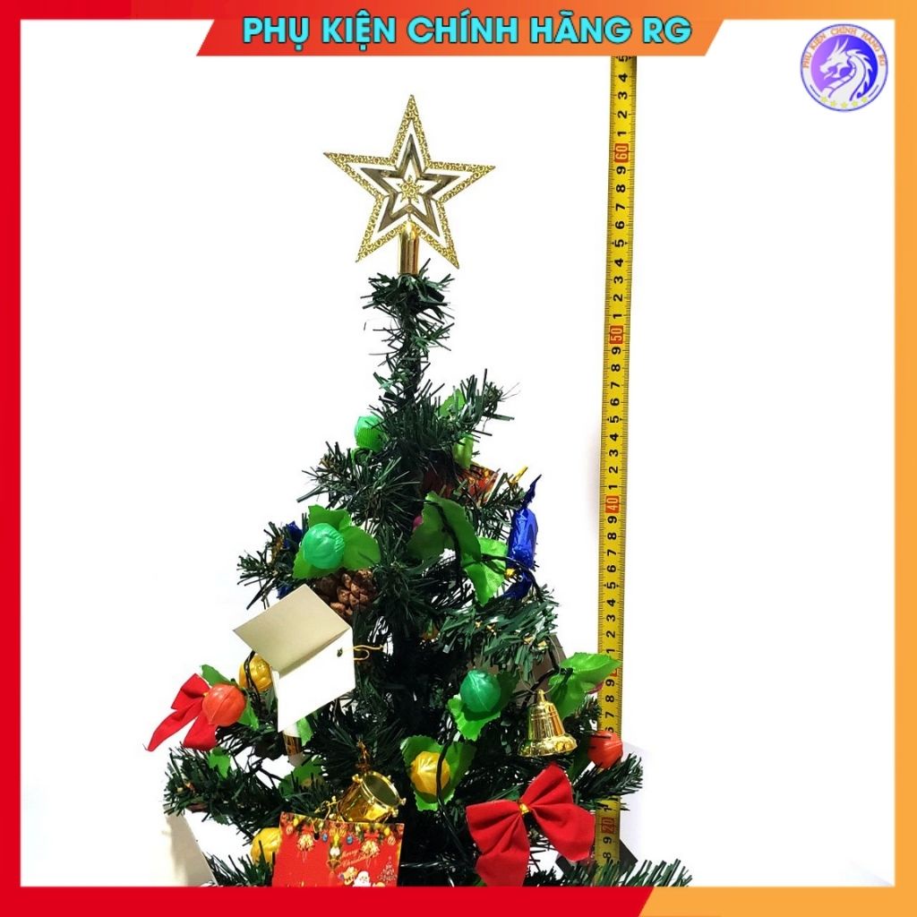 Cây thông noel mini cây thông noen để bàn trang trí cao 60cm tặng kèm bộ phụ kiện xinh xắn dễ thương
