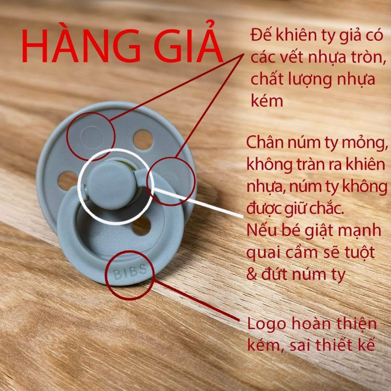 (Tặng kèm nắp trứng)Ti Giả BIBS Đan Mạch Chính Hãng.