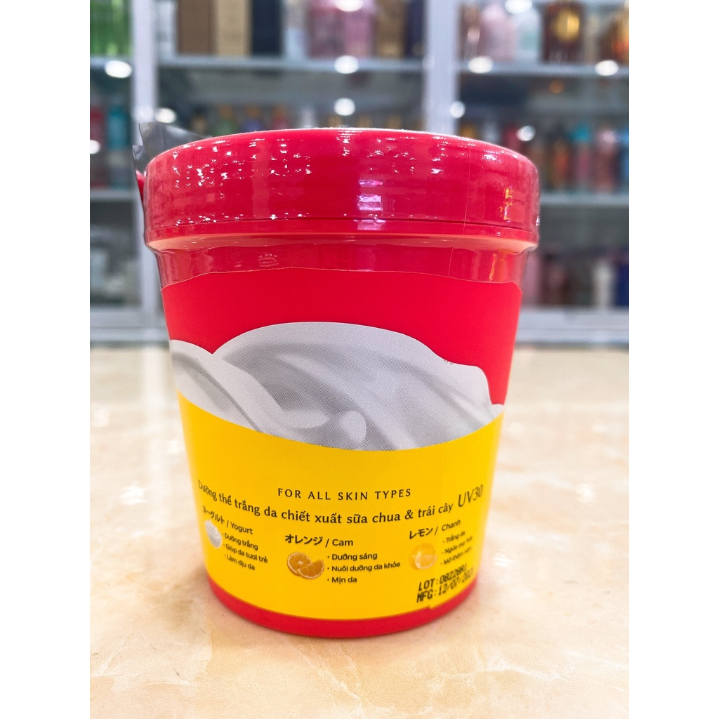 Kem Dưỡng Thể Trắng Da Hasi Whitening Yogurt Lotion UV30 180ml