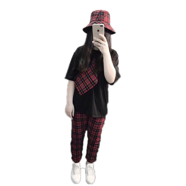 QUẦN BAGGY CARO LƯNG THUN