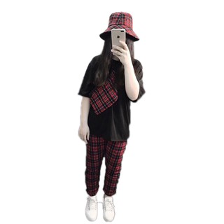QUẦN BAGGY CARO LƯNG THUN
