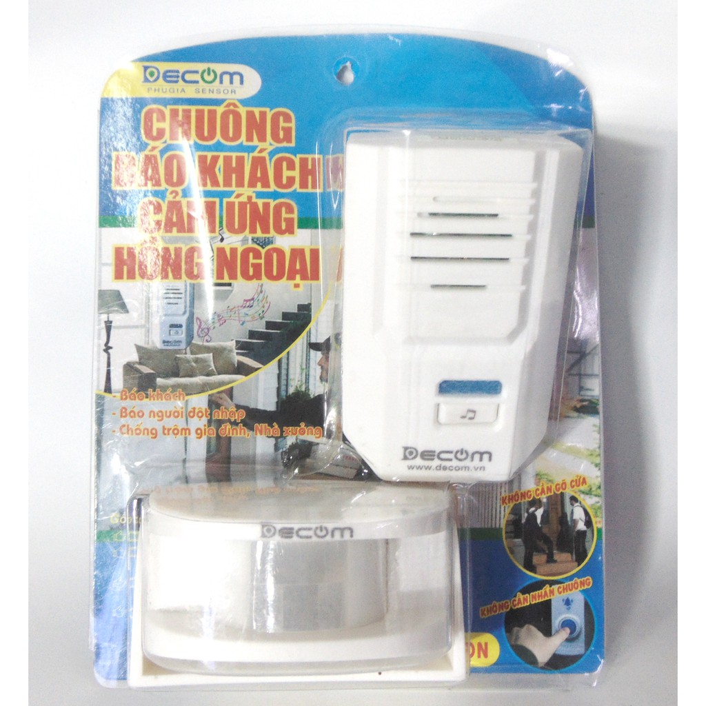 Chuông Báo Khách Cảm Biến Hồng Ngoại Decom DC-287