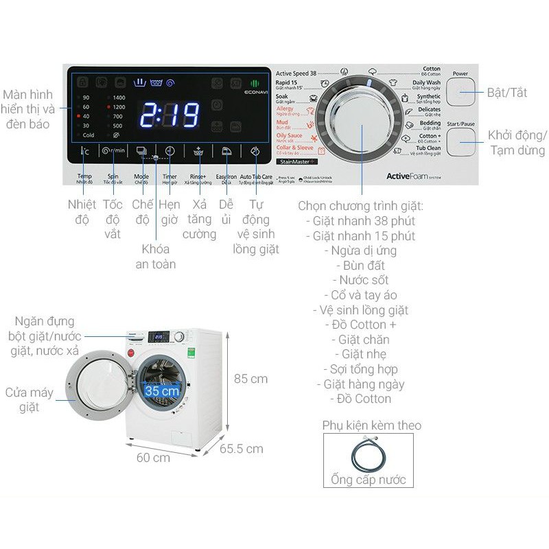 Máy giặc Panasonic inverter 10kg NA-V10FG1WVT