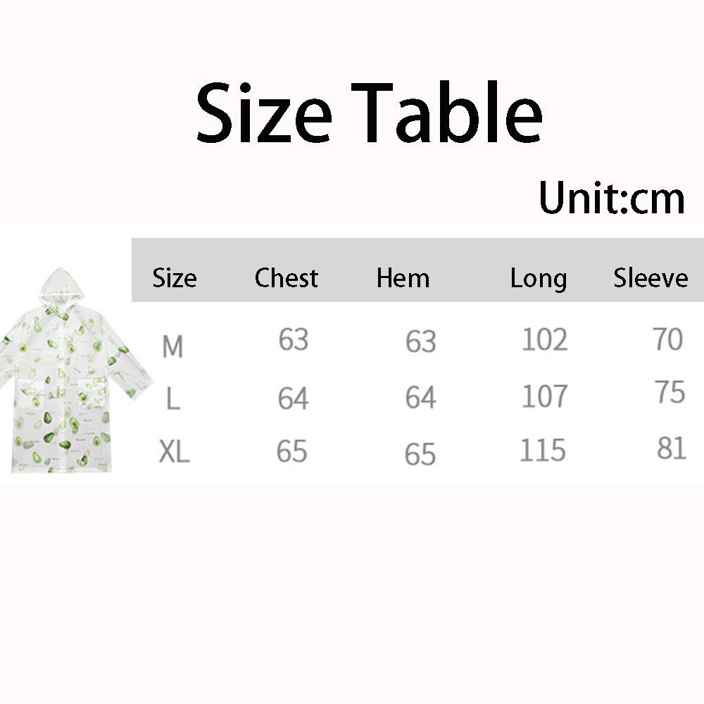 Áo Mưa EVA Dày Dặn In Họa Tiết Trái Bơ Dễ Thương Kèm Túi Đựng Tiện Dụng Cho Hoạt Động Ngoài Trời