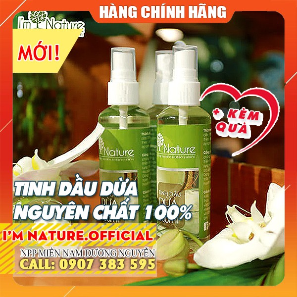 (+Quà) Tinh Dầu Dừa I'M NATURE Ép Lạnh 100% Nguyên Chất 100ml