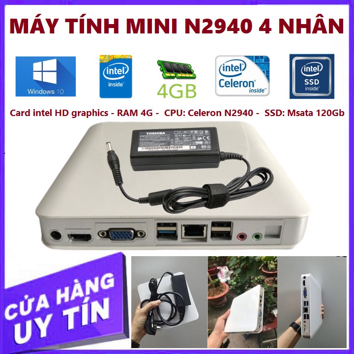 MÁY TÍNH MINI Q3 N2940 CPU: Celeron N2940 RAM 4Gb SSD  | BigBuy360 - bigbuy360.vn