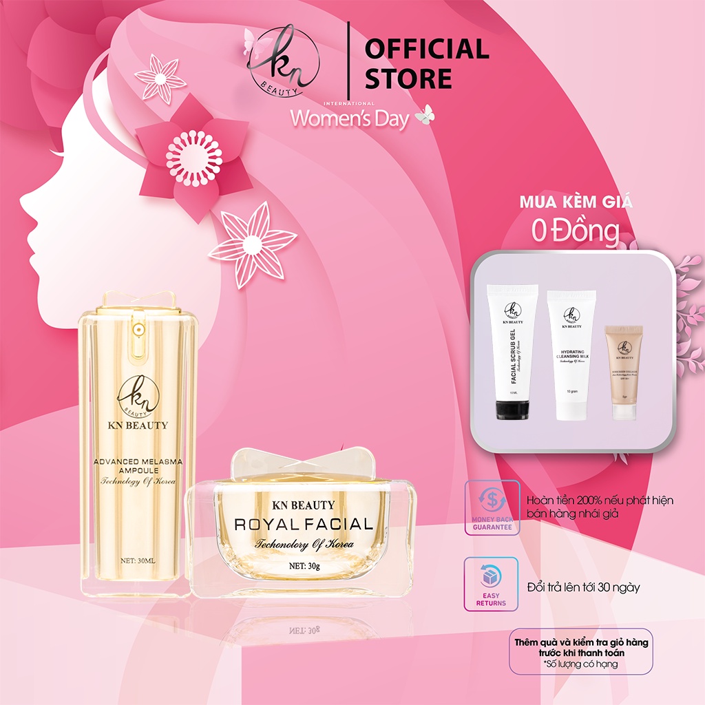 Bộ 2 sản phẩm nâng cơ trẻ hóa da Royal KN Beauty: Tinh chất dưỡng 30ml + Kem Dưỡng 30gr tặng quà mini