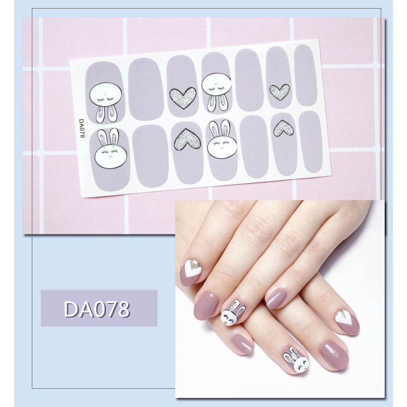 Bộ nail sticker 14 miếng dán móng tay trang trí 3D xinh xắn DA061-DA080 chống thấm nước