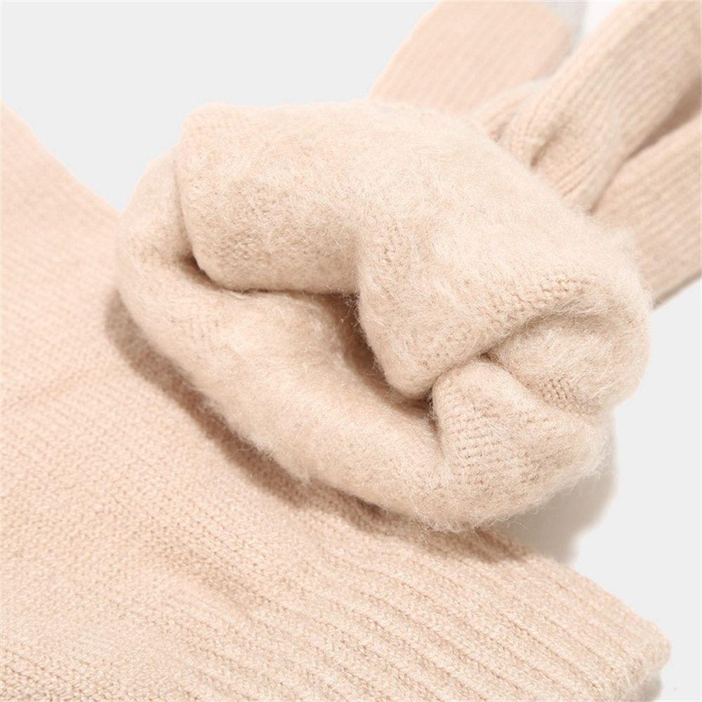 Set Mũ beanie Kèm Găng Tay + Găng Tay + Găng Tay Cảm Ứng Thời Trang Mùa Đông