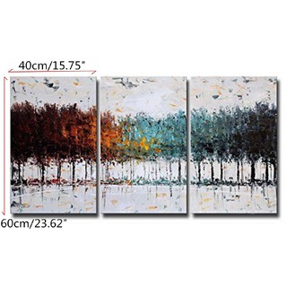 Set 3 tranh vẽ vải bố in phong cảnh nghệ thuật trang trí nội thất