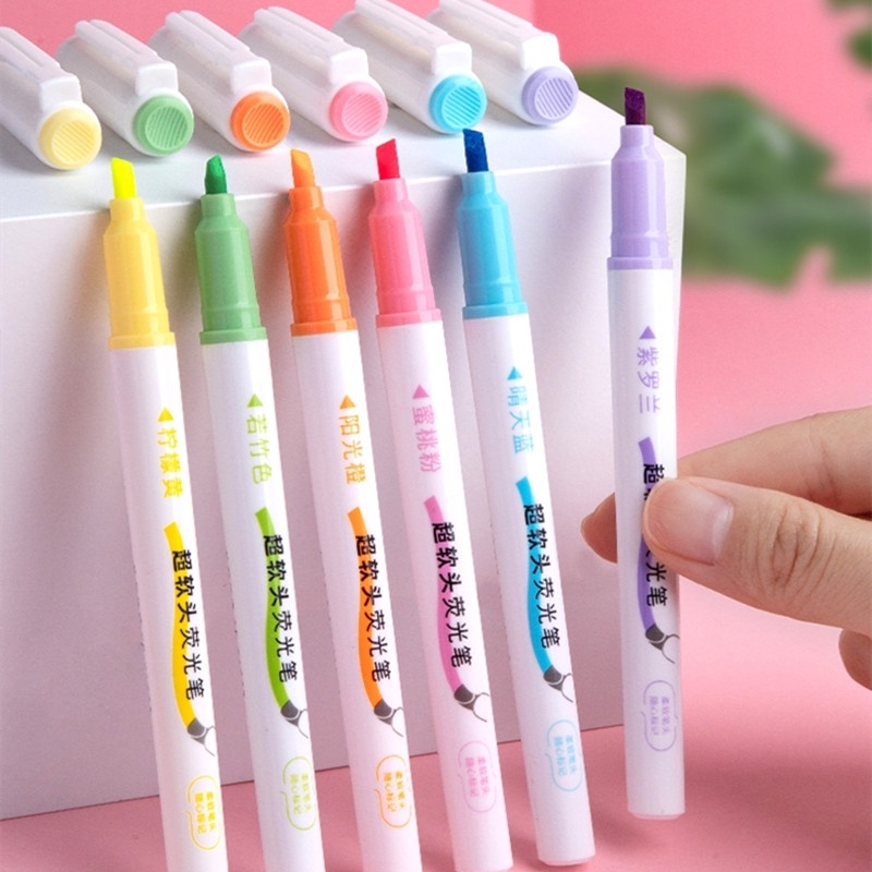 Set 6 bút đánh dấu RUIXIANG đầu xiên mềm dùng viết trang trí album ảnh