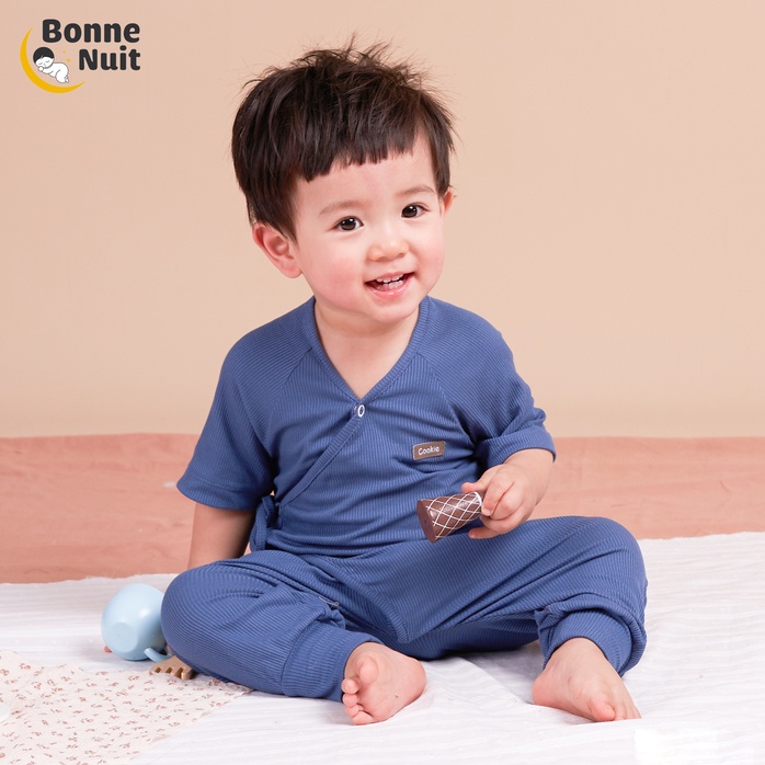 Bộ áo liền quần romper buộc dây Cookie siêu mềm mát