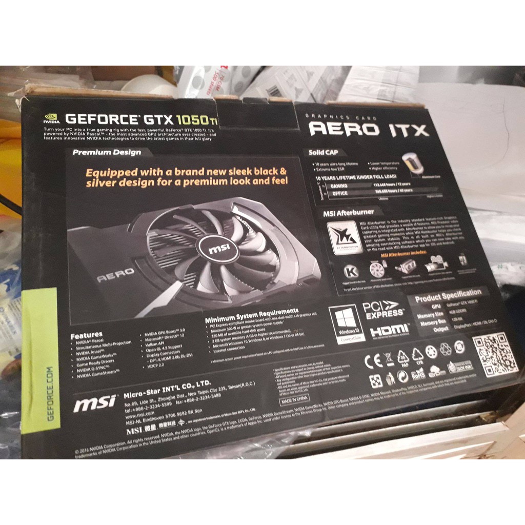 Card màn hình MSI 1050Ti AERO ITX 4G 128 bits  (Cũ - đẹp - Full box) | WebRaoVat - webraovat.net.vn